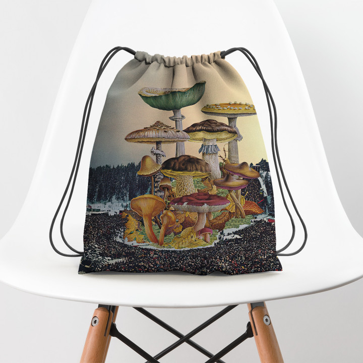 Mushroom Festival Hippie Accessorie Drawstring Backpack