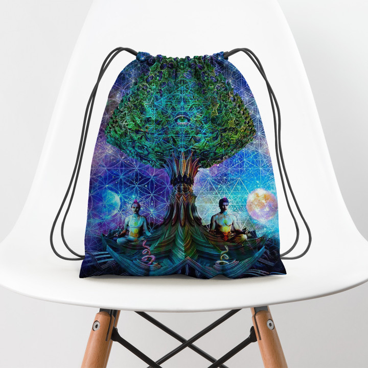 Hippie Yoga Tree Hippie Accessorie Drawstring Backpack