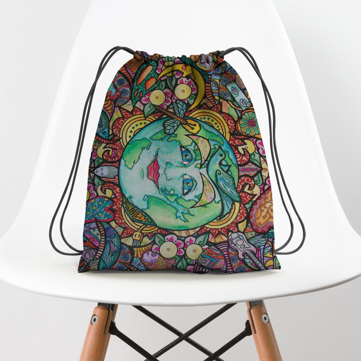 Psychedelic Hippie Animals Hippie Accessorie Drawstring Backpack