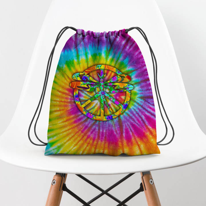 Hippie Butterfly ty dye Hippie Accessorie Drawstring Backpack