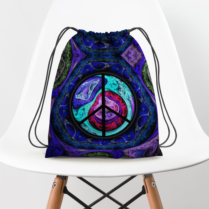 Hippie Peace The Earth Hippie Accessorie Drawstring Backpack