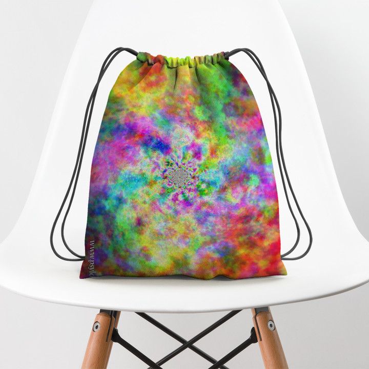 Hippie Ty dye Pattern Hippie Accessorie Drawstring Backpack