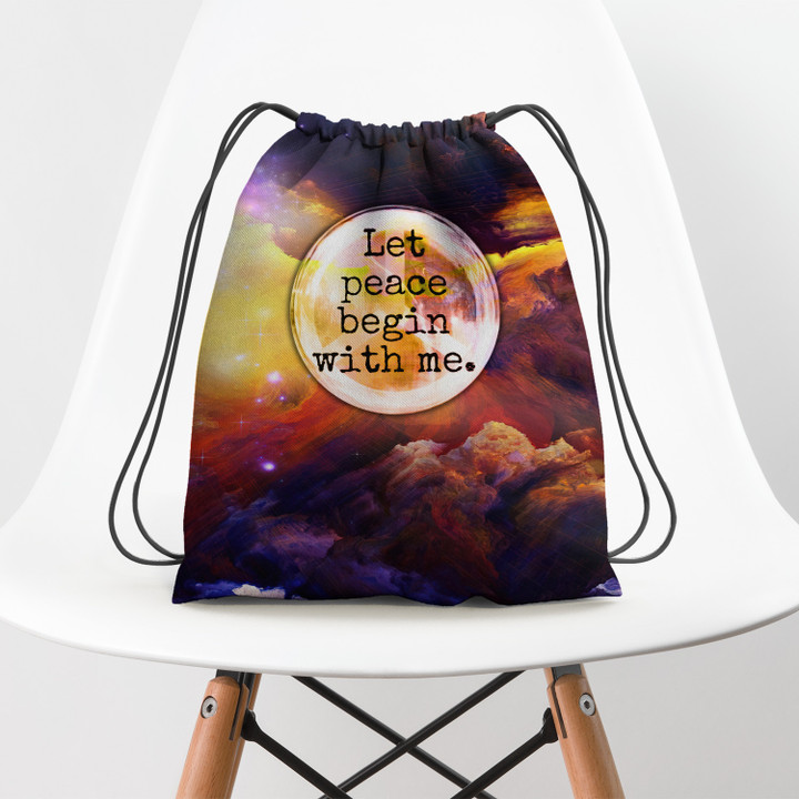 Let Peace Hippie Accessorie Drawstring Backpack