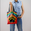Paw Bear Hippie Patterm Hippie Accessories Tote Bag