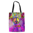 Peace Color Hippie Pattern Hippie Accessories Tote Bag