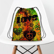 Love Heart Pattern Colorfun Hippie Accessorie Drawstring Backpack