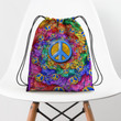 Hippie Pattern Trippy Hippie Accessorie Drawstring Backpack