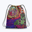Trippy Hippie Sunflower Pattern Tree Hippie Accessorie Drawstring Backpack