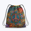 Imagin Hippie Flower Hippie Accessorie Drawstring Backpack