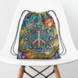 Imagin Hippie Flower Colorfun Hippie Accessorie Drawstring Backpack
