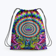 Hippie Psychedelic Leaves Pattern Hippie Accessorie Drawstring Backpack