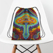 Mushroom Hippie Ty dye Color Hippie Accessorie Drawstring Backpack