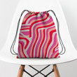 pink zebra stripes Hippie Accessorie Drawstring Backpack