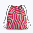 pink zebra stripes Hippie Accessorie Drawstring Backpack