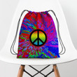 Psychedelic Hippie Green Hippie Accessorie Drawstring Backpack