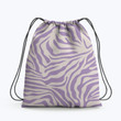 Zebra Print Purple Lilac Hippie Accessorie Drawstring Backpack