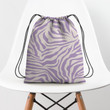Zebra Print Purple Lilac Hippie Accessorie Drawstring Backpack