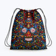 Flower Skull Hippie Pattern Hippie Accessorie Drawstring Backpack