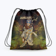 January Girl Hippe Beautiful Peace Love Hippie Accessorie Drawstring Backpack