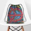 Trippy Hippie Tree Pattern Hippie Accessorie Drawstring Backpack