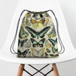 Butterflies and Moths Vintage Hippie Accessorie Drawstring Backpack