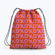 XOXO Print Hugs And Kisses Pink And Orange Colors Retro Wall Art Preppy Modern Boho XOXO Pattern Hippie Accessorie Drawstring Backpack
