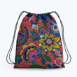 Hippie Flower Pattern Color Hippie Accessorie Drawstring Backpack