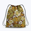 70s Retro Flower Power Boho Pattern Hippie Accessorie Drawstring Backpack