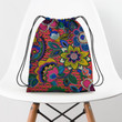 Hippie Flower Pattern Color Hippie Accessorie Drawstring Backpack