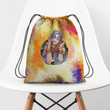 Color Hippie Girl Pattern Hippie Accessorie Drawstring Backpack