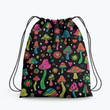 Rainbow Mushrooms Pattern Hippie Accessorie Drawstring Backpack