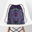 Love Hippie Bufterfly Pattern Purple Hippie Accessorie Drawstring Backpack