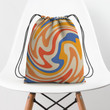 70s Retro Swirl Color Abstract Hippie Accessorie Drawstring Backpack
