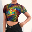 Bear Hippie Color Pattern Crop Top