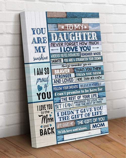 To My Daughter You Are My Sunshine, Meaningful Gift For Daughter Wall Art Decor