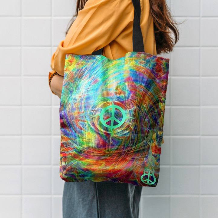 Ginni Byrnes Peace Love Hippie Accessories Tote Bag