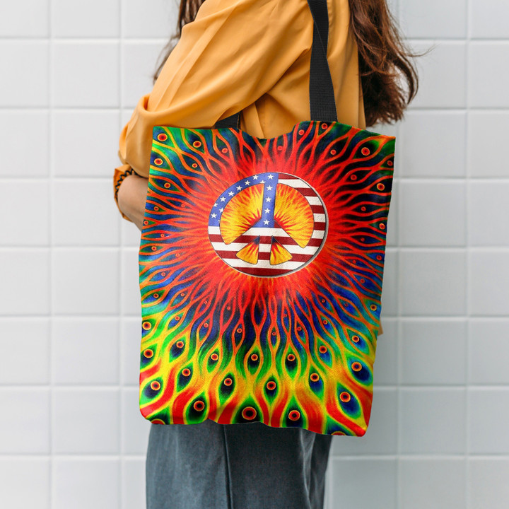 Hippie Color Fire Hippie Accessories Tote Bag