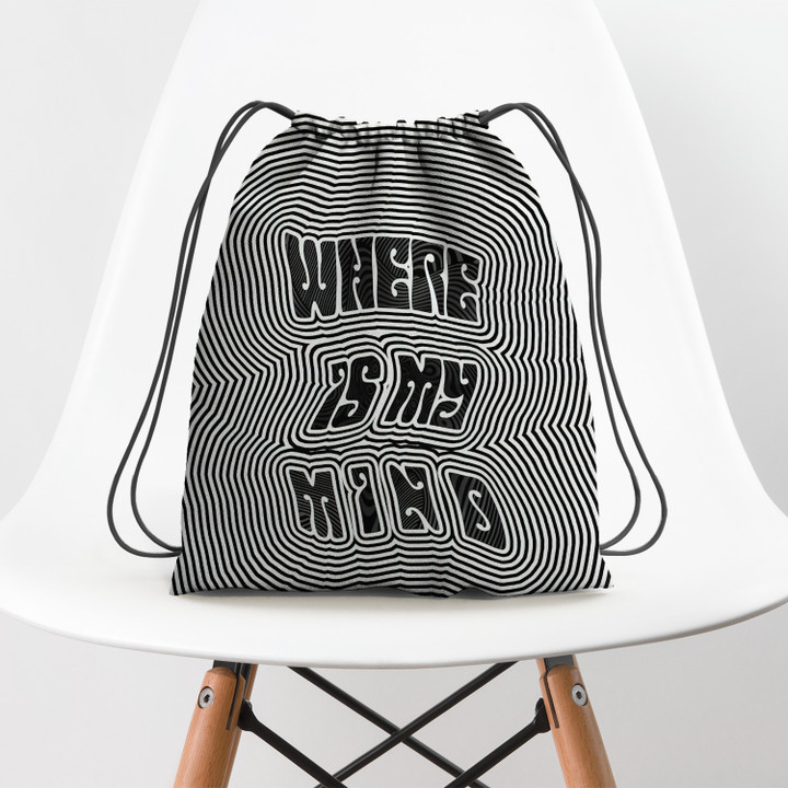 Where Is My Mind Trippy Hippie Accessorie Drawstring Backpack