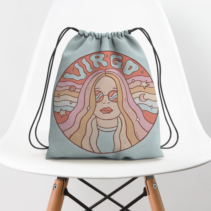 Virgo Girl Hippie Accessorie Drawstring Backpack
