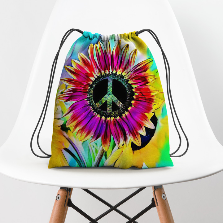 Ty Dye Sun Flower Hippie Accessorie Drawstring Backpack
