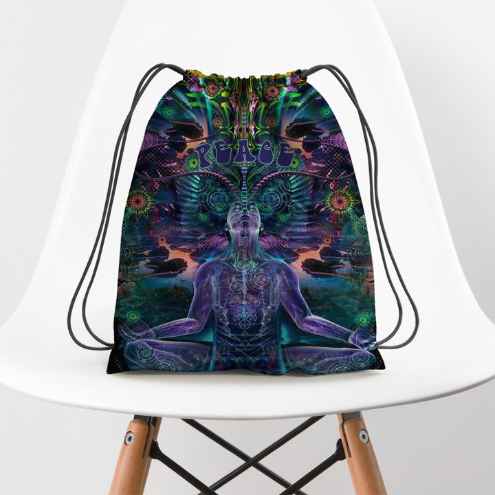 Yoga Hippie Peace Hippie Accessorie Drawstring Backpack