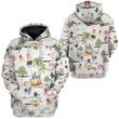 Xteex 3D French Bulldog Hawaii Beach Retro Custom Hoodie Apparel