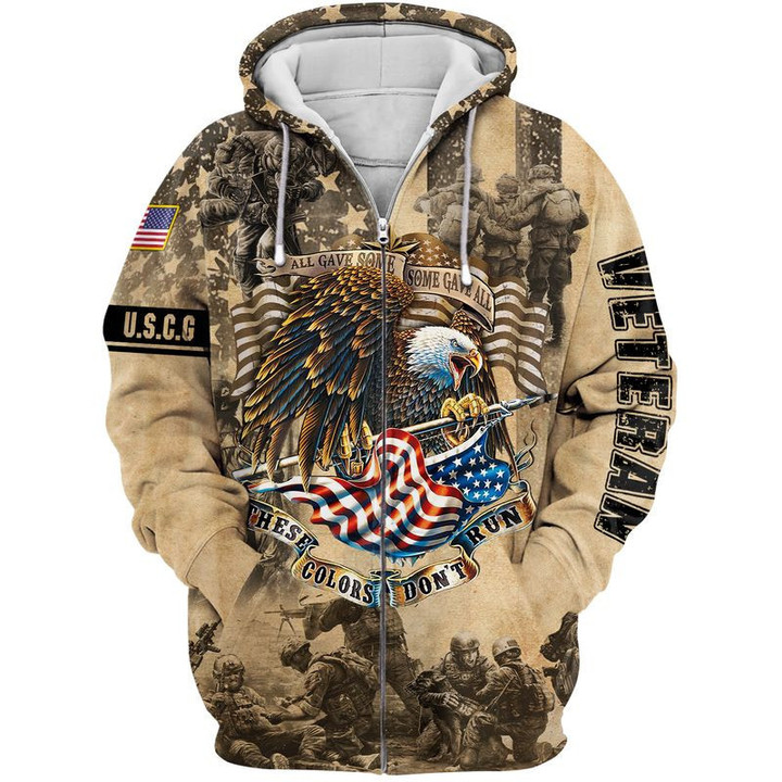 Premium Unique Veteran Zip Hoodie - Coast Guard Veteran , Gifts for veterans