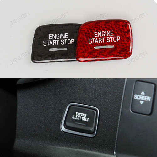 For Chevrolet Corvette C7 ZR1 Z06 2014-2019 Car Engine Start Stop Button Switch Sequins Cover Carbon Fiber Trim
