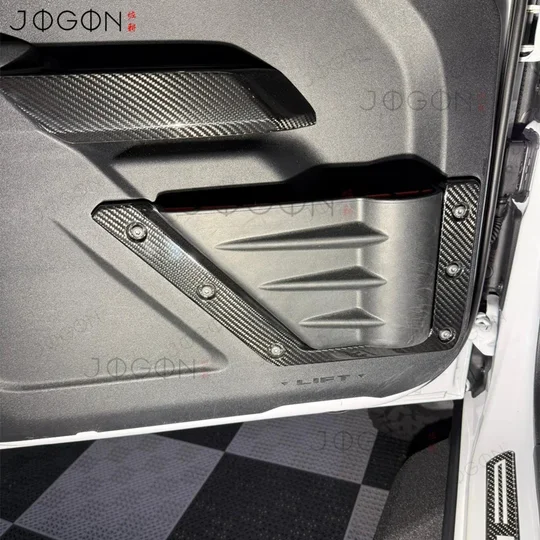 For Ford Bronco Raptor Stroppe Heritage Badlands 2021-2025 Front Door Storage Net Frame Replacement Trim Dry Carbon Fiber D3FT020