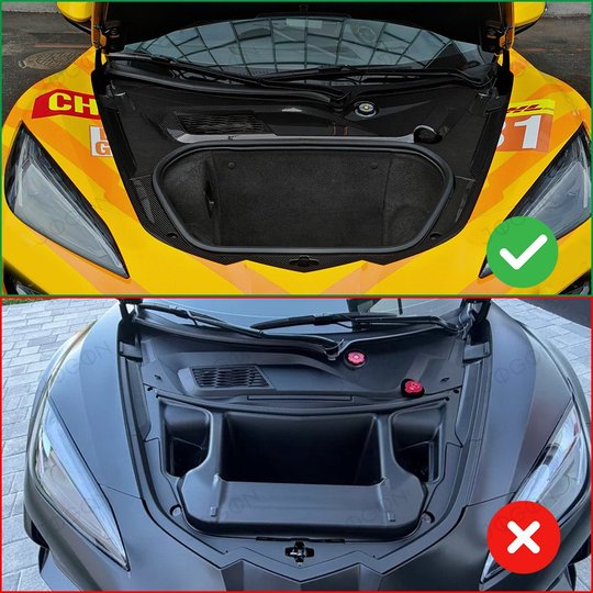 For Corvette C8 Z06 Stingray E-Ray Z51 2020-2026 Front Trunk Trims Kit Replacement Dry Carbon Fiber D1WT0109