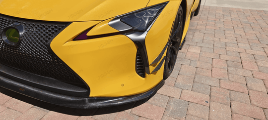 For Lexus LC500 500h 2018-2026 Front Bumper Canards Kit Splitter Fins Stick-on Trim DALK010A