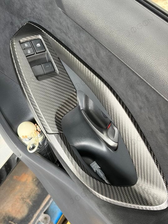 For 2025-2026 Toyota GR Yaris Inner Door Handle Cover Real Carbon Fiber DBFT013