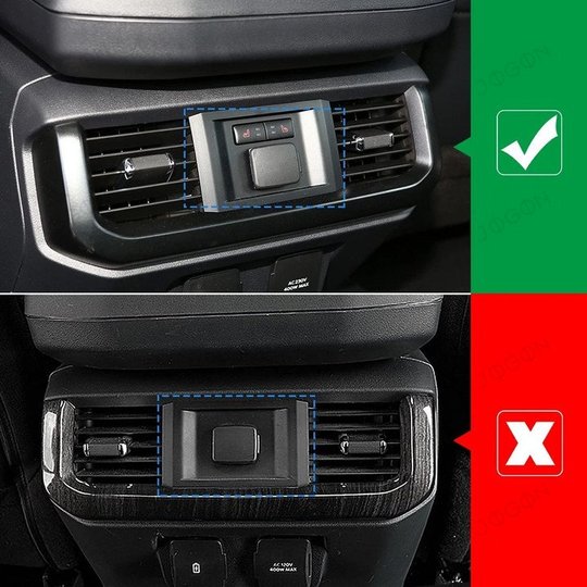 For 2021-2025 Ford F-150 F150 F250 F350 Raptor R/ Raptor Lariat Limited Rear Air Condition Vent Outlet Frame Real Carbon Fiber D1FT030