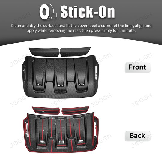 For Ford F-150 F150 Raptor R 2023-2025 Hood Scoop Air Vent Cover Dry Carbon Fiber D1FT049A